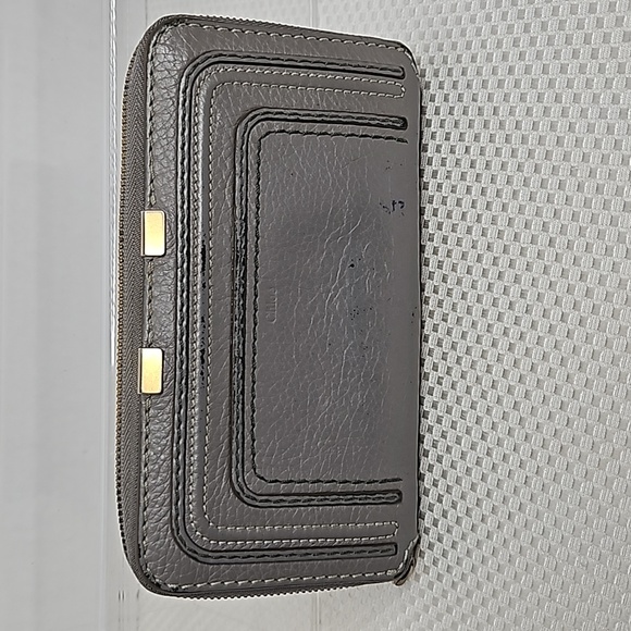 CHLOE MARCIE CALF SKIN WALLET IN CASHMERE GREY DAMAGED - Picture 1 of 12